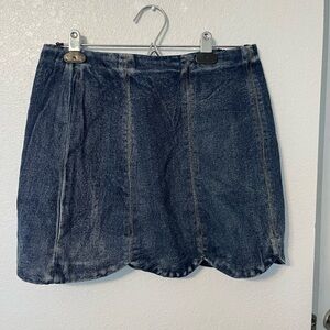 Altar'd State Denim Blue Mini Skirt